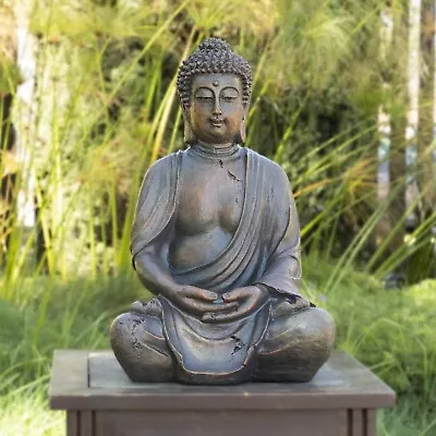 Artificial Stone Meditating Buddha Statue Indoor Outdoor Decor Figurine 15'' H • $38