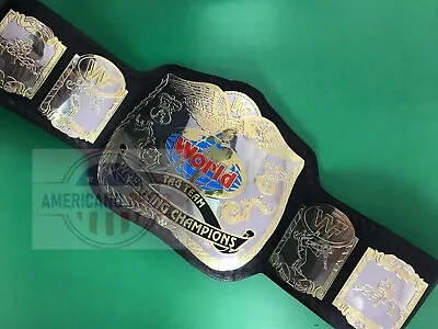 WWF World Tag Team DUAL PLATTED Wrestling Championship Adult Replica Belt 2mm • $149