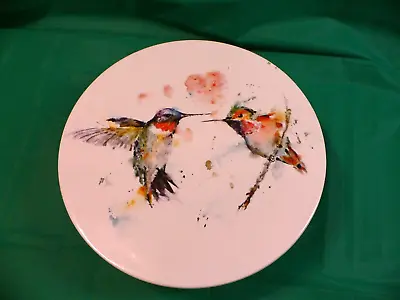Dean Crouser Hummingbird Pedestal Cake Plate Beautiful Colors • $9.99