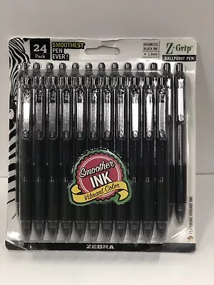 Zebra Z-Grip Retractable Ballpoint Pen Black Ink Medium 24/Pack • $14.88