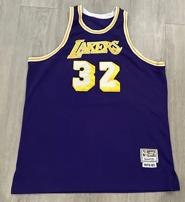 Hardwood Classics Magic Johnson Mitchell & Ness Sewn LA Lakers Jersey 1979-80 • $35