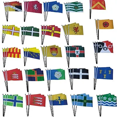 £4.99 • Buy English County Hand Flag 3Pack Solid Plastic Stick 50+ Designs FREE UK DELIVERY!