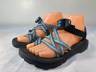 Chaco ZX/1 Sandals Women's Blue Brown Nylon Hiking Vibram Soles - US 7 • $44.99