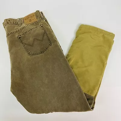 VTG Wrangler Rugged Wear Brush Pants Mens 40x32 Double Knee Nylon Hunting Briar • $22.95