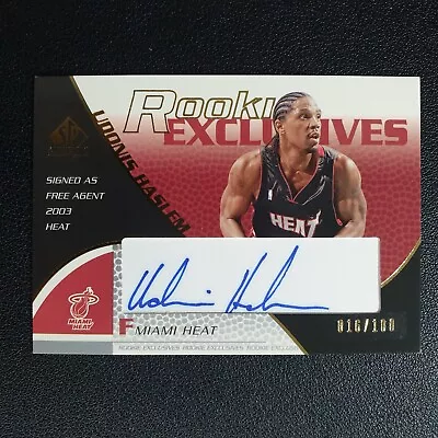 2003-04 SP Authentic Udonis Haslem Rookie Exclusive Auto Gold 016/100 1A • $6.50