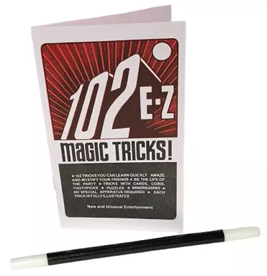 102 EZ MAGIC TRICKS + WAND Set Kit Booklet Book How To Do Beginner Easy Magician • $9.89