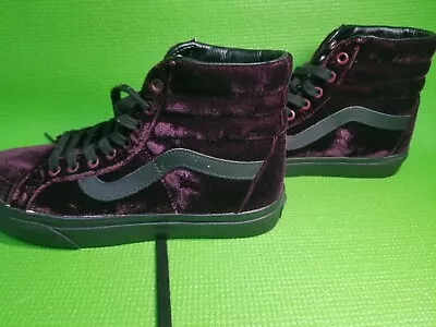 Vans Sk8-Hi Velvet Purple Black  Sneakers Skate Shoes Mens Sz 6 - Women Sz7.5 • $35