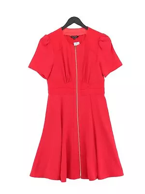 Tara Jarmon Women's Midi Dress UK 10 Pink 100% Polyester Skater Dress • £8