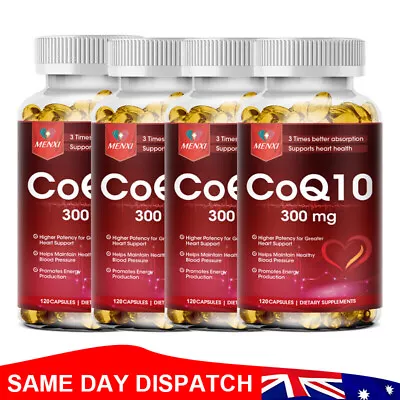 CoQ 10 Coenzyme Q10 120Capsules 300mg Blood Pressure Cardiovascular Heart Health • $20.99