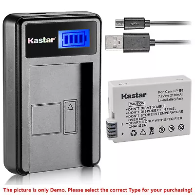 Kastar Battery LCD USB Charger For Canon LP-E8 & Canon EOS Rebel T4i Digital SLR • $12.99