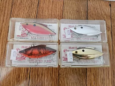 Lot Of 4 Bill Lewis Rat-L-Trap 1/2oz Lipless Crankbait Fishing Lures NEW VINTAGE • $14.99