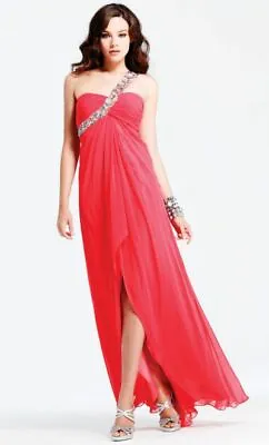 New FAVIANA 6955 Long  Coral PROM Formal Pageant DRESS GOWN Sz 10 12 14  • $99.99