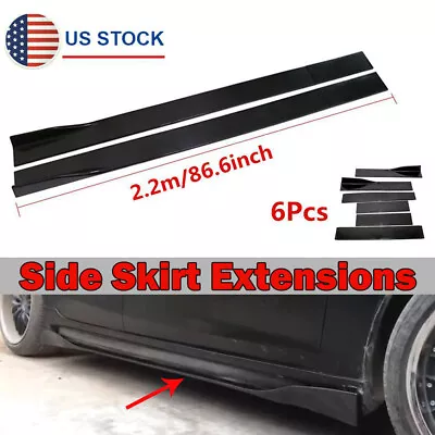 86.6  For Universal Car Side Skirt Extension Rocker Panel Body Kit Lip Splitters • $79.13