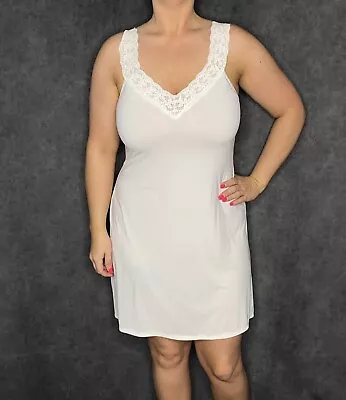 $19.99 • Buy Vintage Vanity Fair Full Slip Sheer Lacy Bust  Sissy Sexy V Lace Straps Size 38