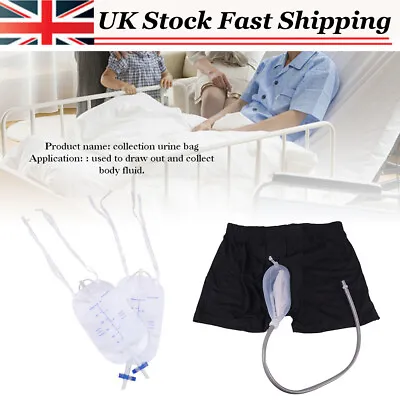 Reusable Male's Urinal Leg Incontinence External Catheter & 2x 500ml Drain Bags • £16.62