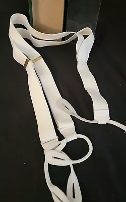 Woodward Formal White Suspenders Braces Men's Box Brass Fasteners Vtg Retro • $59.99