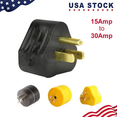 RV Power Adapter 15 Amp Male To 30 Amp FemaleOutdoor Electrical Power Converter • $7.39