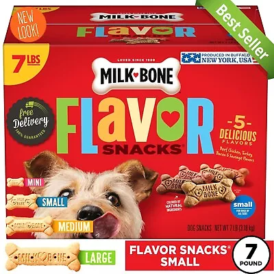Milk-Bone Flavor Snacks Small Dog Biscuits Flavored Crunchy Dog Treats 7 Lb. • $17.99