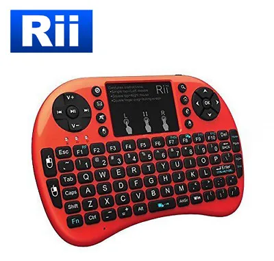 NEW Rii Mini I8+ 2.4Ghz Wireless RED Keyboard WITH BACK-LIT For Smart TV PC • $28.99