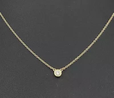 $525 • Buy Tiffany & Co. Elsa Peretti Diamonds By The Yard 16 In Necklace With Pendant 18k