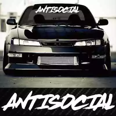 2PCS Antisocial JDM Car Windshield Banner Vinyl Decals - Universal Sticker Set • $33.22