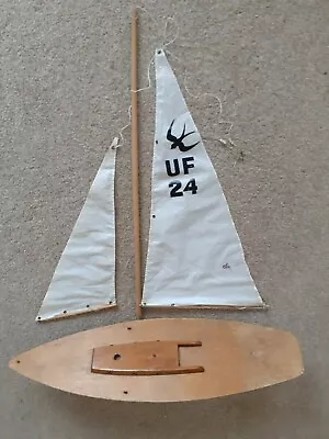 Vintage Model Pond Yacht Uffa Fox 24 TO RESTORE Sailing Boat Large RARE • $98.04