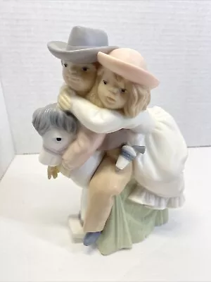 LLADRO Family Golden Memories Daisa 93 Cowboy/Cowgirl Rocking Horse Figure READ! • $39.95