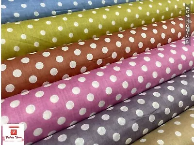 Polka Dot 100% Cotton Fabric Pre Shrunk Voile Craft Dress Cotton Fabric 44''wide • £4.99