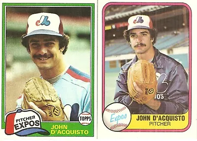 2 Different Card John D'aquisto Baseball Card Lot 305 • $1