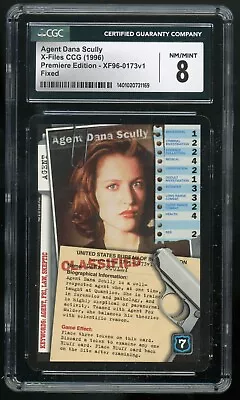 AGENT DANA SCULLY X-Files CCG (1996) Premiere Edition XF96-0173v1 Fixed CGC 8 • $74.95