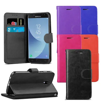 For Samsung Galaxy J3 2017 J330 - Premium Leather Wallet Flip Case Cover • £4.99