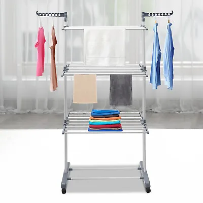 4-Tier Foldable Clothes Drying Rack Stand Airer Laundry Washing Drier Line Home • $38