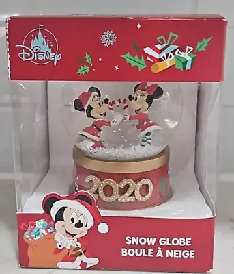 Official Disney Store 2020 Mickey And Minnie Christmas Snowglobe Snow Globe NIB. • $40.99