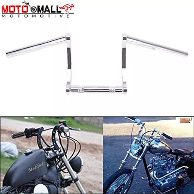 Chrome 1  25mm Drag Z Bar Handlebar For Harley Sportster XL883 1200 Softail Dyna • $51.65