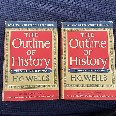 The Outline Of History By H.G. Wells 1961 Vol Set 1 &2 Book Club Edition • $19.99