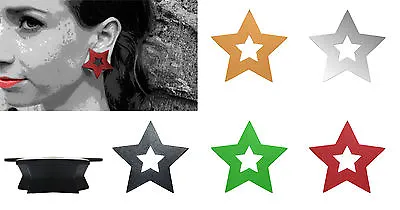 GeoGauges Brand Star Shaped Silicone Tunnels Ear Plugs Gauges Body Jewelry • $3.50