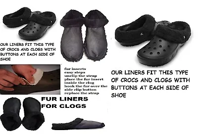 Crocs Shoes Insoles Replacement Fur Liners Inserts Inners Furry Clogs Croc Inner • $17.37