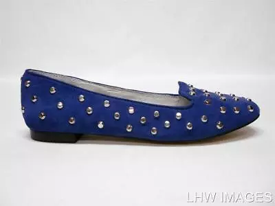 $165 Nib Michael By *michael Kors* Ailee Studded Suede Flats Sapphire 6.0m *htf* • $79.99