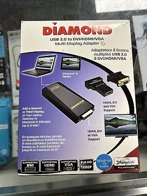 Diamond USB 3.0 To DVI/HDMI/VGA Multi-Display Adapter - NEW IN BOX • $19.99