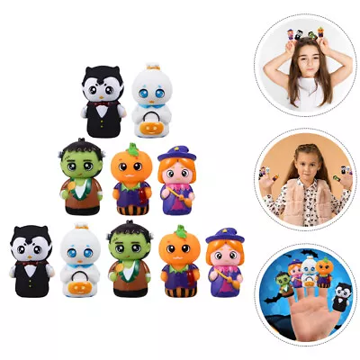  10 Pcs Halloween Finger Puppets Articulated Fingers Cartoon • £14.99