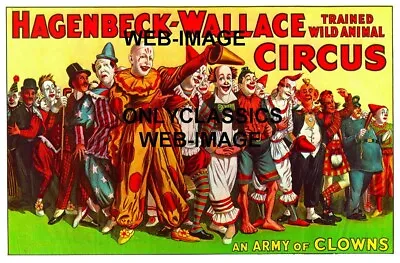 $16.96 • Buy Army Of Clowns Circus Family Vintage 11x17 Poster Art Graphics Amusement Funny