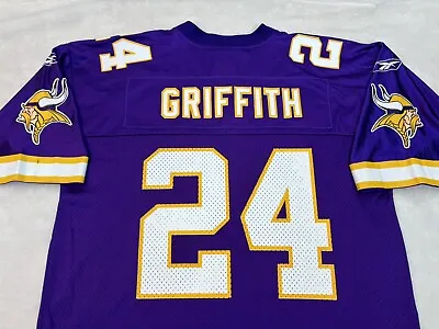 Robert Griffith Jersey 24 Minnesota Vikings Purple NFL Mens Large Reebok Vintage • $29.97