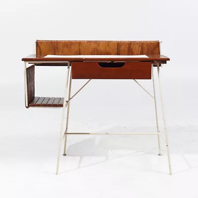 Arthur Umanoff Mid Century Wrought Iron And Rush Desk • $3847