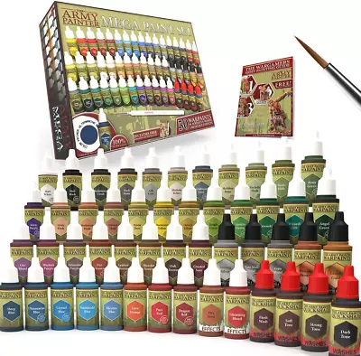 | Mega Paint Set 50 | Miniature Painting Kit With Wargamer Regiment Miniatures P • $193.99