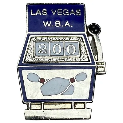 Vtg Las Vegas Womens Bowling Association WBA 200 Game Slot Machine Pinback Pin • $7.99