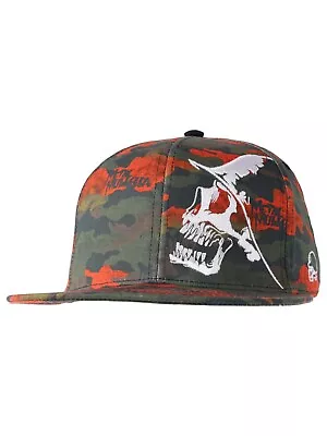 Metal Mulisha Men's Rugged 2 Orange Camo Flex Hat Motocross Skull Logo Ball Cap • $35.10