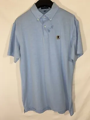 Peter Millar Crown Crafted Shirt Mens Blue Medium Performance Golf Polo Seminole • $17.99