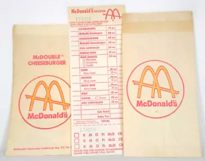McDonald's Paper Order Form & Cheeseburger Bag Mid-Century Advertising Rare • $34.99