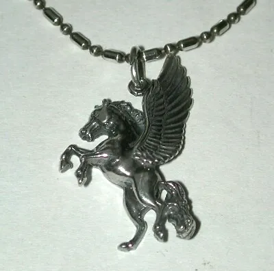 $25 • Buy VTG Sterling Silver Pegasus Pendant Necklace Nice Details Mythical Winged Horse