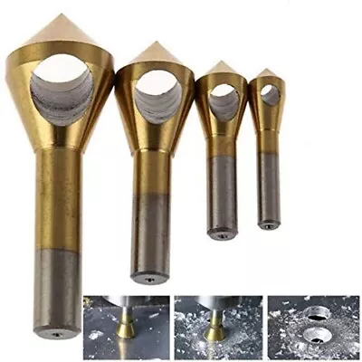 4Pcs Chamfer Countersink Deburring Drill Bits Set Cutting Metal Tool • $11.93